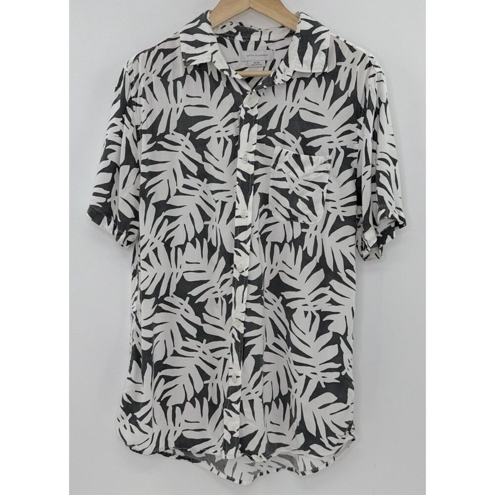 Cotton On Garments Men’s Leaf Print‎ Button Down Shirt Sz M Vacation Lightweight